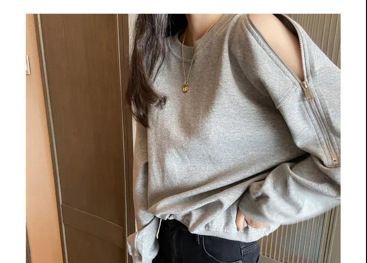 レディース トップス プルオーバー トレーナー長袖 クルーネック オーバーサイズ ファスナー ボタン 大人可愛い きれいめ シンプル 上品 おしゃれ こなれ感 個性的 エレガント 主役級 存在感 抜け感 都会的 無地 春 秋 ロングシーズン ママ デート お出かけ 旅行 公園 女子会 韓国 オルチャン 楽ちん 暖かい 防寒 体型カバー 普段使い 着回し モテ トレンド 流行 インスタ映え M L XL 2XL ゆったり ゆる 白 ホワイト 黒 ブラック グレー