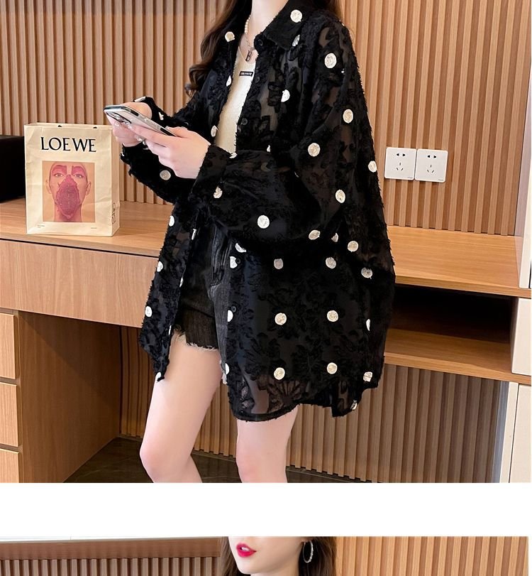 シャツ コート ジャケット 長袖 ゆったり 春夏 カジュアル 前開き 春 夏 ミモレ 薄手 ポリエステル