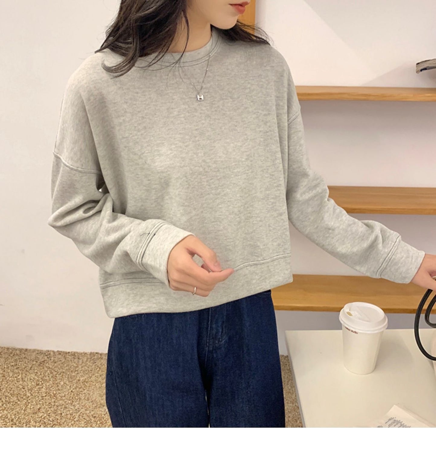 レディース トップス 長袖 ゆったり コットン 綿 春 秋冬 カジュアル 春夏 ショート ラウンドネック 秋 冬 裏起毛 プルオーバー タイ
