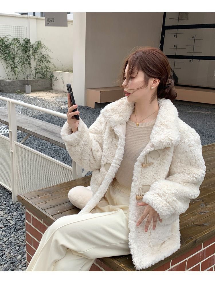 レディース コート 長袖 ゆったり 秋冬 秋 膝丈 冬 おしゃれ ファー フェイクファー ウール スタンドカラー ボタン