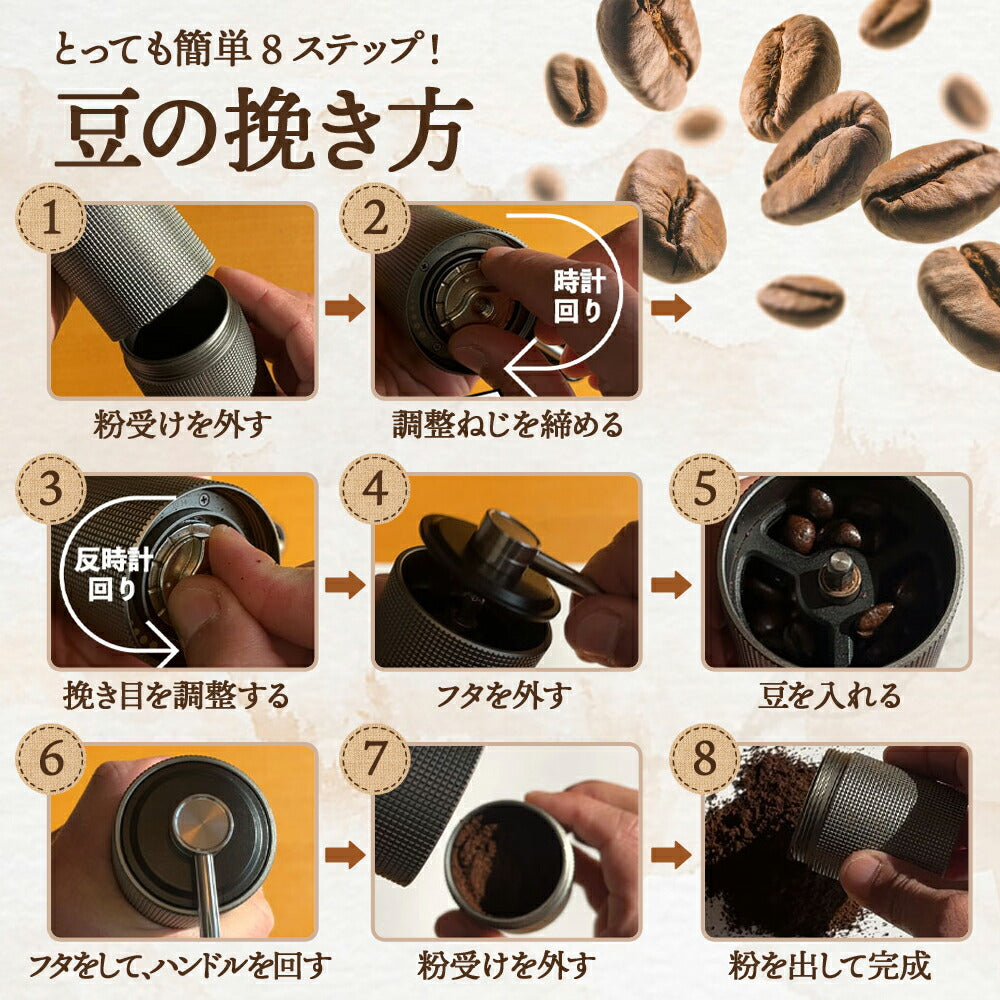 コーヒーミル手動タイムモアC2ブラックブラシ・収納袋付き容量20g日本語取説国内修理交換1年保証手挽きステンレスキャンプアウトドアギフトボックス珈琲ミル