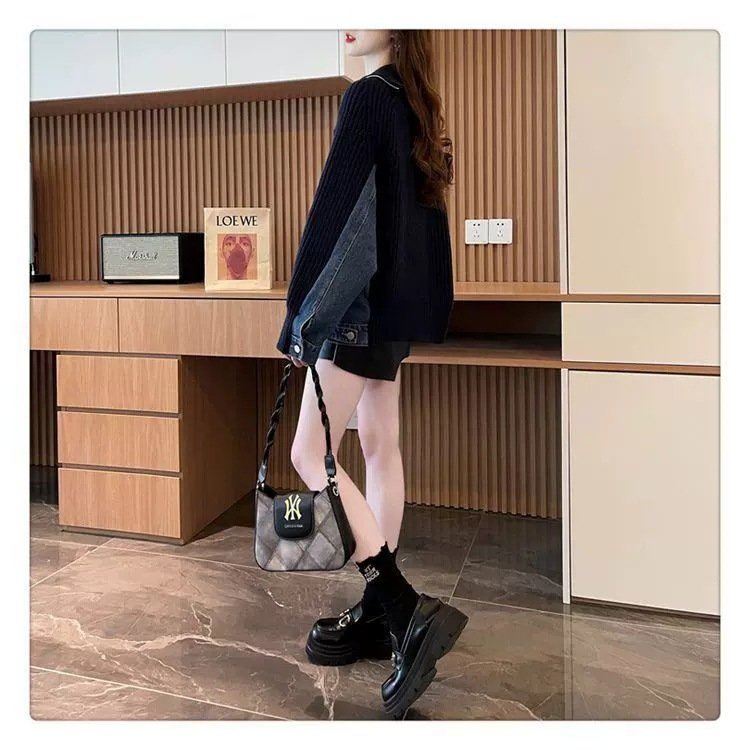 レディース ニット カーディガン コート 長袖 ゆったり デニム 秋 体型カバー 膝丈 セーター 襟付き ファスナー