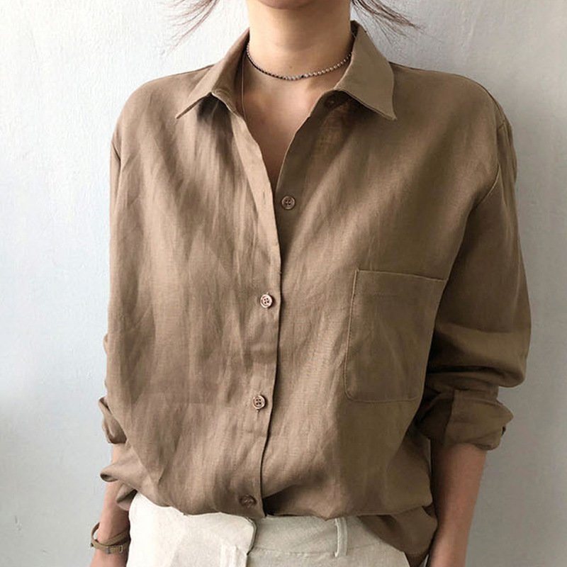 レディース シャツ ジャケット 長袖 無地 ゆったり コットン 綿 麻 春 秋冬 カジュアル レトロ 春夏 前開き ホワイト 秋 シンプル 冬