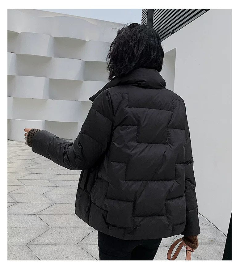 レディース ジャケット 長袖 ゆったり きれいめ 通勤 ショート ダウン おしゃれ スタンドカラー アウター ポリエステル ダウンジャケット