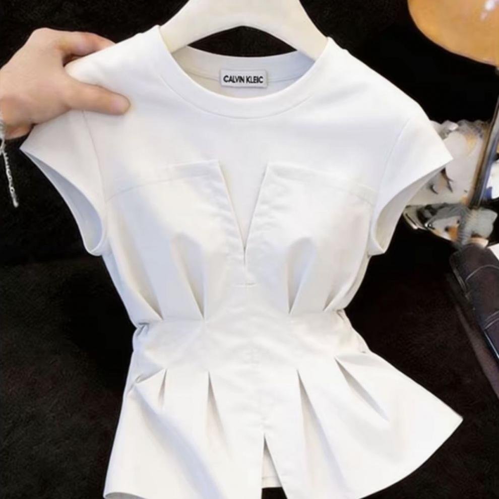 レディース トップス Tシャツ 半袖 春夏 きれいめ 通勤 おしゃれ 春 夏 シャツ 都会的 レギュラー ポリエステル
