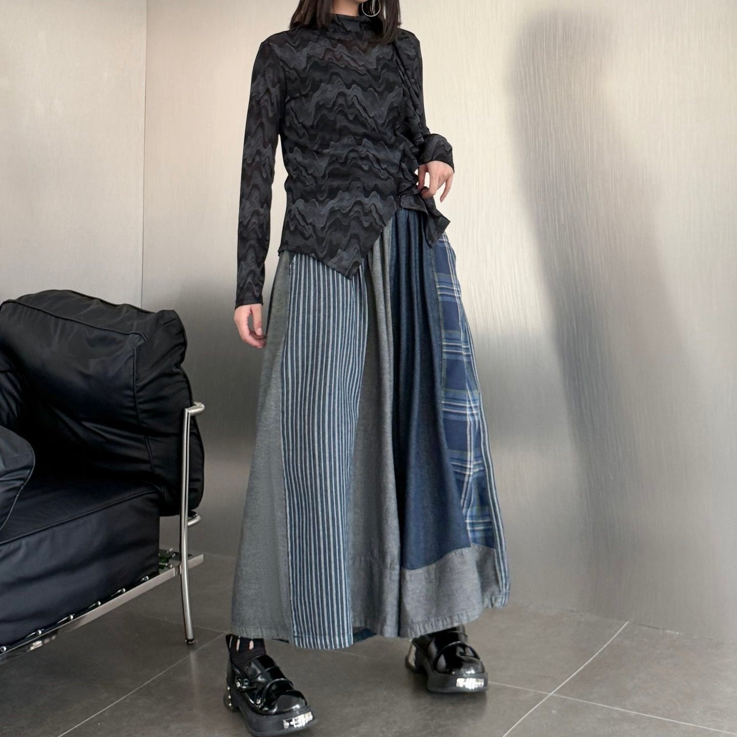 レディース パンツ ボトムス ロングパンツ ワイドパンツ 丈長 フルレングス ストリート 配色 かわいい 大人可愛い カジュアル おしゃれ かっこいい メンズライク マニッシュ 個性的 クール ヴィンテージ アメリカン カントリー アクティブ ワイルド 無地 チェック ストライプ パッチワーク オールシーズン お出かけ 女子会 休日 ショッピング ライブ カフェ フェス ランチ 体型カバー 脚長 普段使い 着回し トレンド 流行 インスタ映え ビッグ ゆったり ゆる フリーサイズ ワンサイズ ブルー 青
