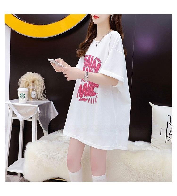 レディース トップス Tシャツ 半袖 ゆったり 春夏 カジュアル 大きいサイズ 春 夏 ラウンドネック ミモレ シャツ 丸襟 蝶