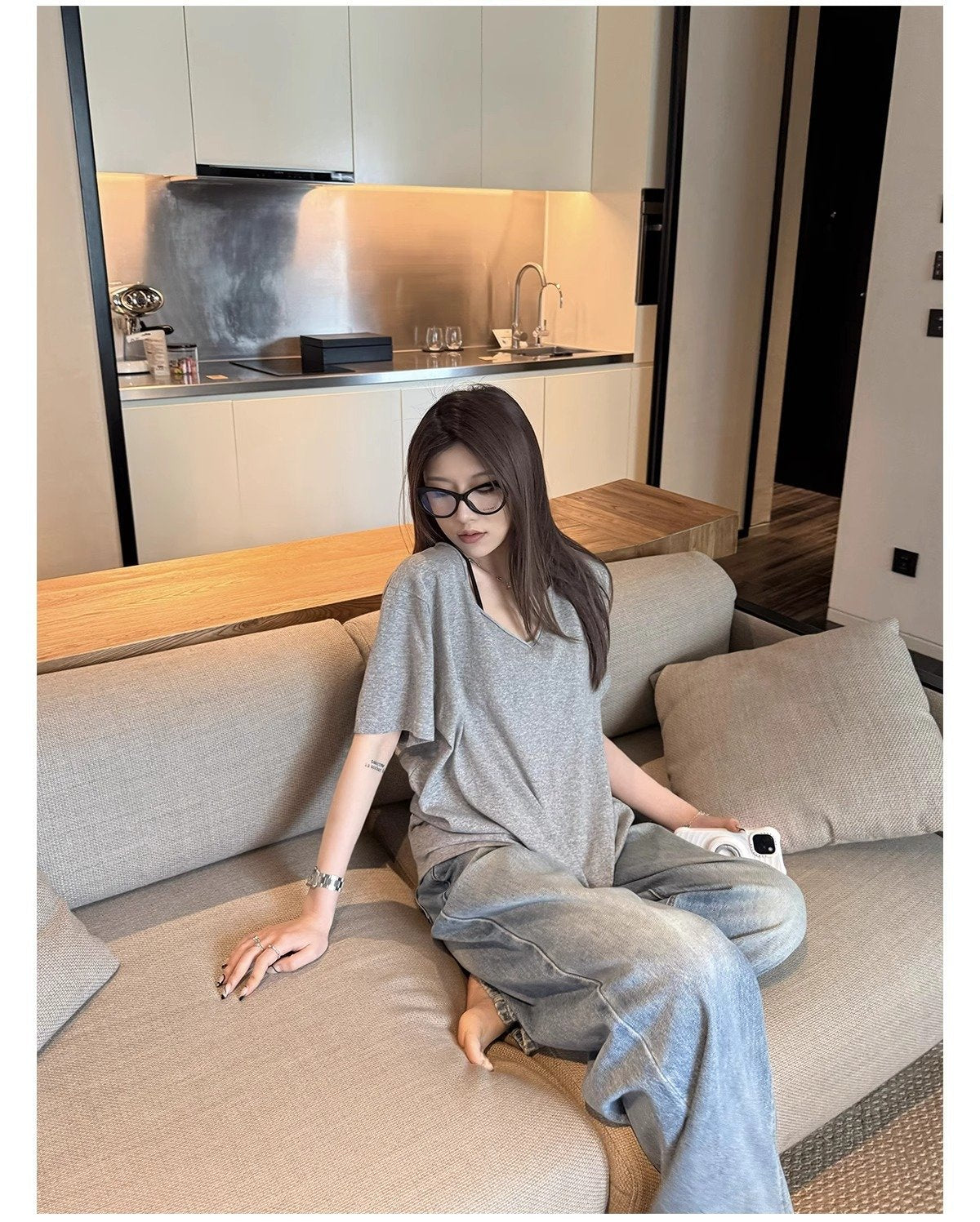 レディース Tシャツ 半袖 ゆったり リネン 春夏 カジュアル Vネック 春 夏 シャツ ロールアップ ポリエステル