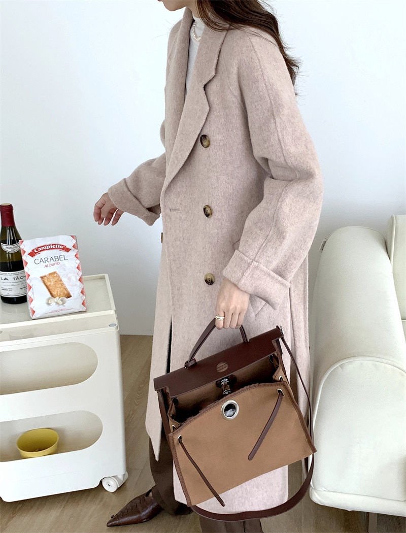 レディース コート ジャケット 長袖 ゆったり 秋冬 秋 きれいめ 通勤 体型カバー 冬 ロング ウール 切り替えデザイン ボタン ポリエステル