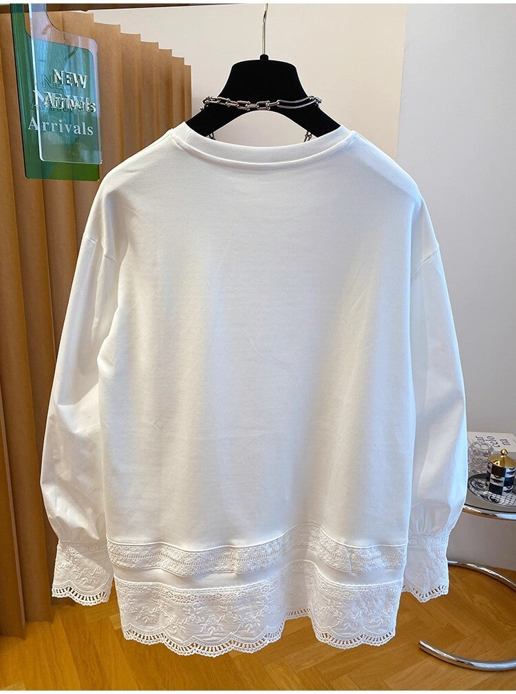ランタンスリーブ レディース トップス ロンT カットソー チュニック ミディアム Tシャツ ミドル丈 長袖 ボリューム袖 ドロップショルダー クルーネック 襟なし ストレート 切り替え フェミニン レース かわいい 大人可愛い きれいめ シンプル カジュアル 上品 おしゃれ こなれ感 抜け感 ナチュラル 無地 春 秋 ママ 学生 学校 通学 デート お出かけ 旅行 公園 女子会 休日 重ね着 コーデ 体型カバー 普段使い 着回し レイヤード 流行 M L XL 2XL 3XL 4XL ゆったり 白