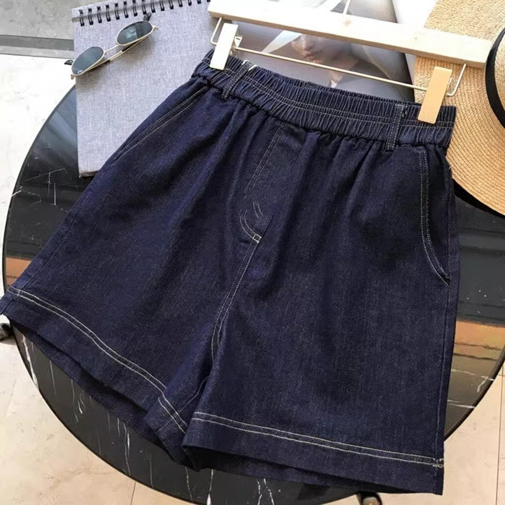 レディース パンツ ゆったり ワイド デニム 春夏 大きいサイズ 春 ショート 夏 ショートパンツ 薄手 ハイウエスト ポリエステル