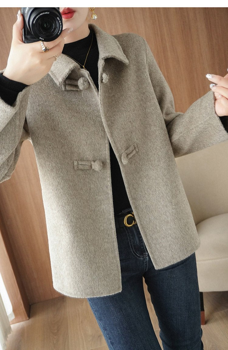 レディース コート ジャケット 長袖 無地 ゆったり 秋冬 秋 ショート 膝丈 シンプル 冬 ダウン ウール 切り替えデザイン ダウンジャケット