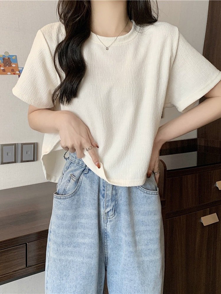 レディース シャツ トップス Tシャツ 半袖 無地 ゆったり 春夏 きれいめ 前開き Vネック 春 ショート 夏 シンプル 上品 カットソー ベーシック レギュラー