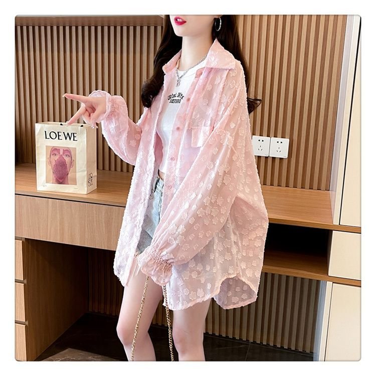 シャツ コート ジャケット 長袖 ゆったり 春夏 カジュアル 通勤 前開き 春 夏 ミモレ 薄手 ポリエステル UVカット
