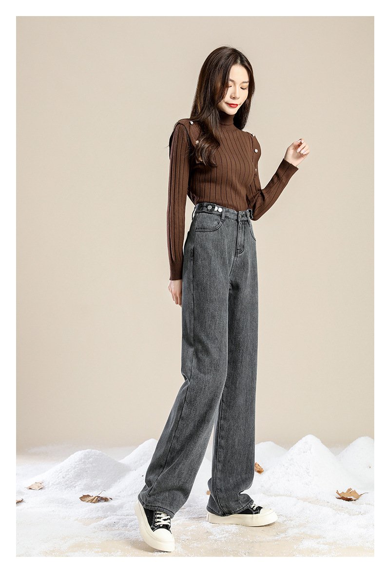 レディース パンツ ゆったり ワイド コットン 綿 秋冬 秋 通勤 シンプル 冬 ストレート ワイドパンツ 厚手 ストリート ベルベット