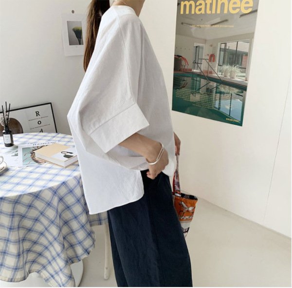 レディース シャツ 半袖 長袖 無地 ゆったり コットン 綿 リネン 夏 秋冬 カジュアル きれいめ 通勤 体型カバー 韓国風 春夏 前開き 秋 シンプル 冬 切り替えデザイン 襟付き 麻