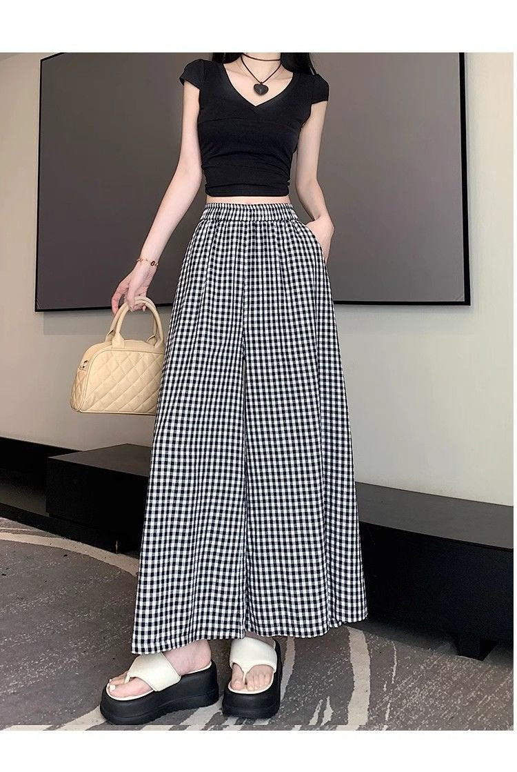 レディース パンツ スカート ボーダー ストライプ ゆったり ワイド 春夏 カジュアル 春 夏 ワイドパンツ 切り替えデザイン ドレープ ポリエステル