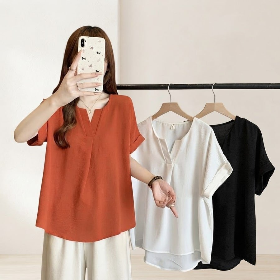 レディース Tシャツ 半袖 無地 ゆったり 春夏 カジュアル Vネック 春 夏 シャツ レギュラー ポリエステル