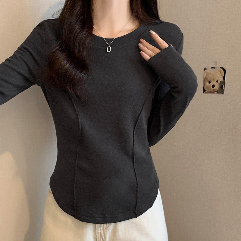 レディース トップス カットソー Ｔシャツ 長袖Ｔシャツ ライン 立体感 着痩せ効果 タック ピンタック 華奢見え 長袖 クルーネック 丸襟 かわいい 大人可愛い きれいめ シンプル カジュアル おしゃれ かっこいい こなれ感 ラフ 主役級 存在感 抜け感 ナチュラル 無地 春 秋 お出かけ 休日 ショッピング カフェ 体型カバー 普段使い 着回し スタイリッシュ スタイルアップ S M L XL ホワイト ブラック カーキ ダークグレー アプリコット