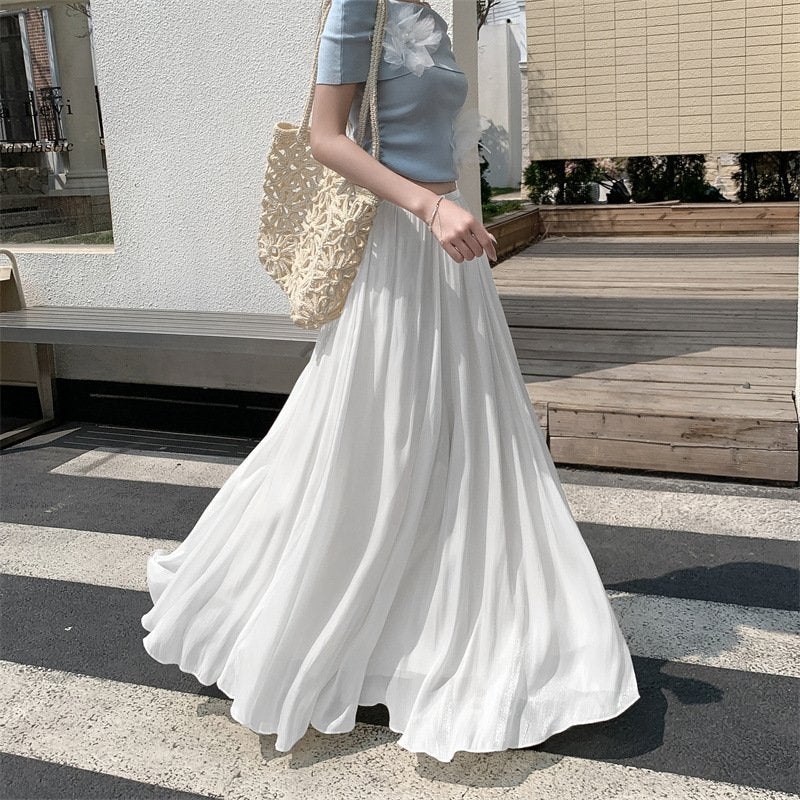 レディース ワンピース スカート スリム 春夏 きれいめ 通勤 春 フレア 夏 ロング Aライン ハイウエスト シアー フレアスカート 都会的 ロングスカート ポリエステル