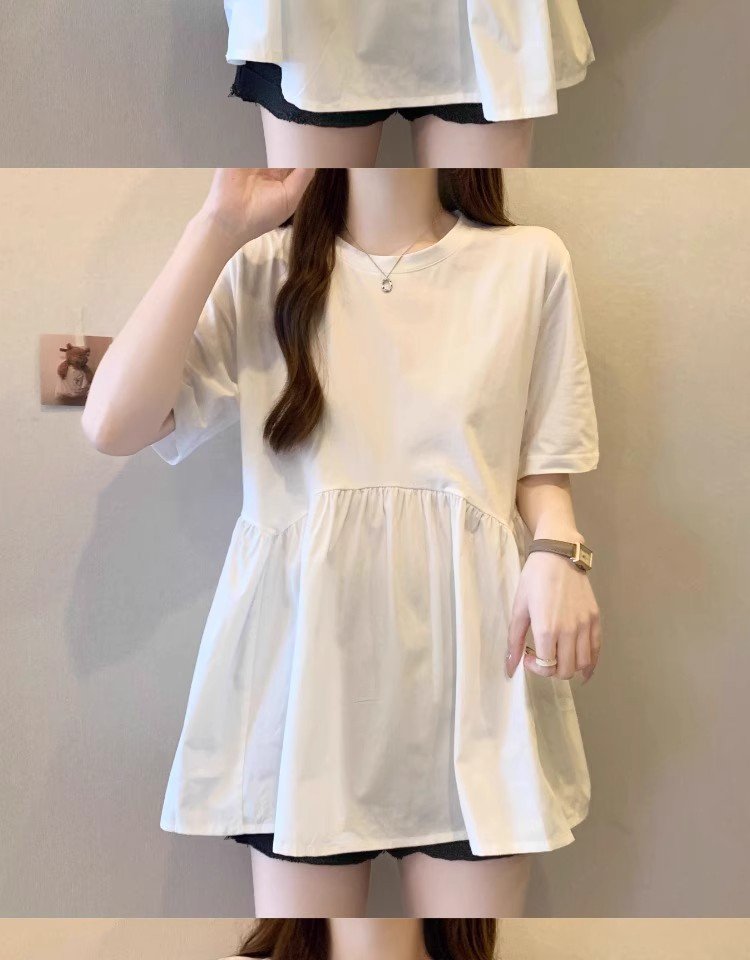 レディース Tシャツ 半袖 無地 ゆったり 春夏 カジュアル 大きいサイズ 春 夏 ラウンドネック シンプル 黒 シャツ ポリエステル