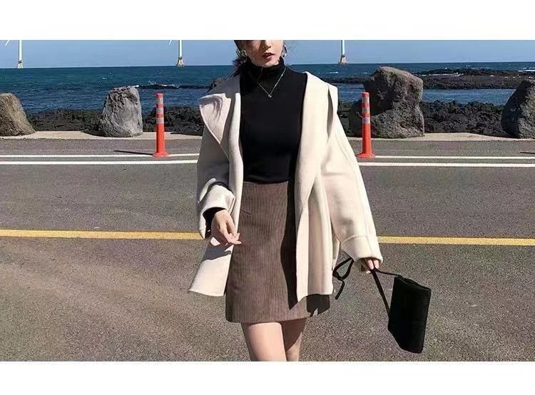 レディース コート ジャケット 長袖 無地 春 秋 きれいめ 通勤 ショート シンプル 学生 ブラック ダウン 薄手 ウール 切り替えデザイン ベージュ フード タイ ダウンジャケット