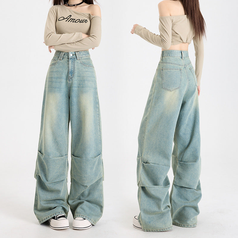 レディース パンツ ボトムス ワイドパンツ デニムパンツ ロング ワイド ストレート ファスナー ポケット ハイウエスト 大人可愛い シンプル カジュアル おしゃれ かっこいい こなれ感 ラフ 個性的 主役級 存在感 無地 春 夏 秋 冬 ママ 通勤 デート お出かけ 旅行 公園 合コン 重ね着 韓国 オルチャン 体型カバー 美脚 脚長 普段使い 着回し レイヤード インスタ映え XS S M L XL 2XL 小さいサイズ 大きいサイズ ゆったり ゆる 水色 ブルー