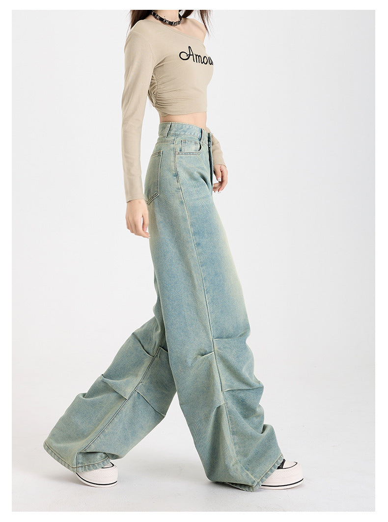レディース パンツ ボトムス ワイドパンツ デニムパンツ ロング ワイド ストレート ファスナー ポケット ハイウエスト 大人可愛い シンプル カジュアル おしゃれ かっこいい こなれ感 ラフ 個性的 主役級 存在感 無地 春 夏 秋 冬 ママ 通勤 デート お出かけ 旅行 公園 合コン 重ね着 韓国 オルチャン 体型カバー 美脚 脚長 普段使い 着回し レイヤード インスタ映え XS S M L XL 2XL 小さいサイズ 大きいサイズ ゆったり ゆる 水色 ブルー