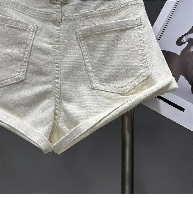 レディース パンツ ワイド コットン 綿 デニム 春夏 春 ショート 夏 ショートパンツ Aライン ワイドパンツ 流行