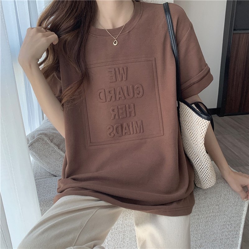レディース トップス Tシャツ 半袖 プリント ゆったり コットン 綿 春夏 カジュアル 大きいサイズ 春 夏 ラウンドネック シャツ 切り替えデザイン レギュラー ポリエステル