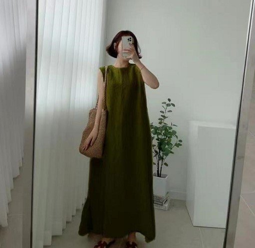 ドレス ノースリーブ 無地 春夏 きれいめ 袖なし 春 夏 ラウンドネック シンプル ロング 上品