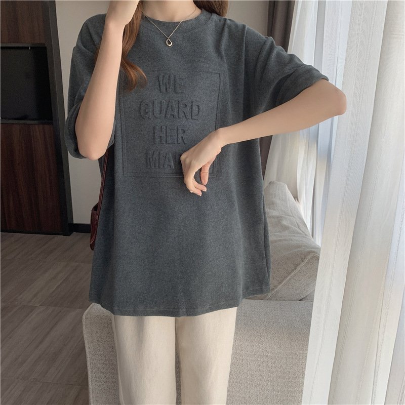 レディース トップス Tシャツ 半袖 プリント ゆったり コットン 綿 春夏 カジュアル 大きいサイズ 春 夏 ラウンドネック シャツ 切り替えデザイン レギュラー ポリエステル
