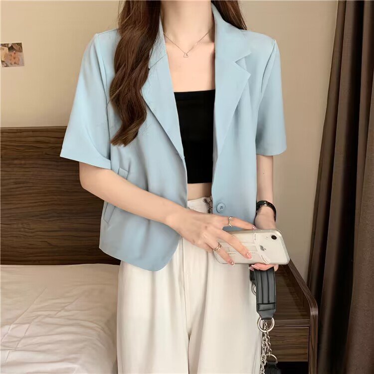 レディース シャツ コート 半袖 無地 ゆったり 春夏 きれいめ 前開き 春 夏 シンプル 上品 薄手 スーツ ポリエステル