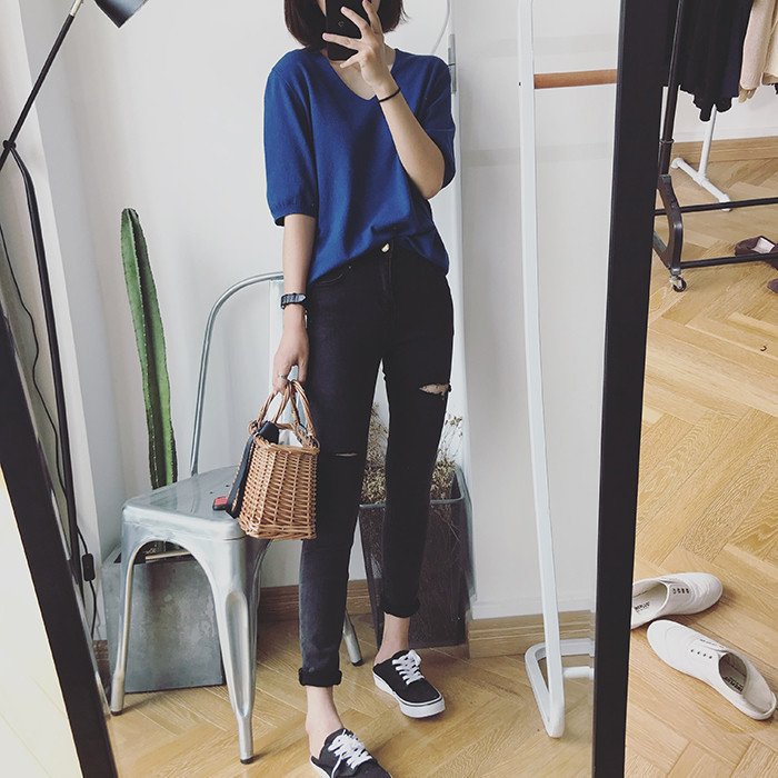 レディース シャツ トップス Tシャツ 半袖 無地 ゆったり 春夏 カジュアル きれいめ 通勤 体型カバー 韓国風 前開き Vネック 春 夏 秋 シンプル 冬 切り替えデザイン プルオーバー 都会的 インナー ポリエステル 秋冬