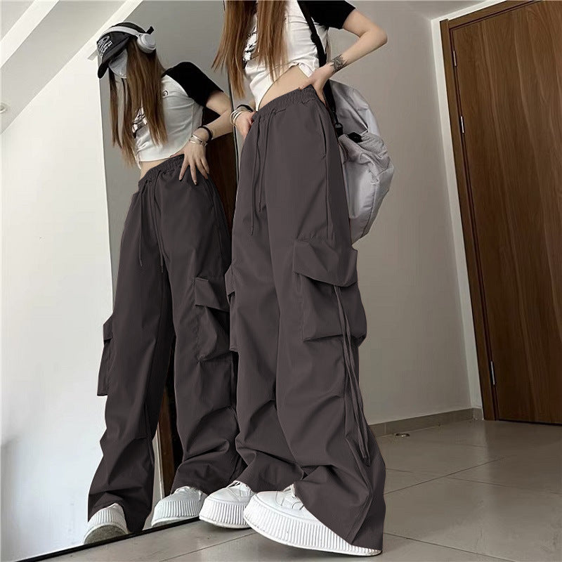 レディース パンツ ボトムス カーゴパンツ 丈長 ロング ワイド ストリート ポケット ハイウエスト ドロスト シンプル カジュアル おしゃれ かっこいい こなれ感 メンズライク ボーイッシュ ルーズ クール 抜け感 無地 春 夏 秋 冬 オールシーズン ママ 通勤 学生 学校 通学 デート お出かけ 旅行 公園 女子会 休日 ショッピング お花見 普段使い 着回し トレンド 流行 M L XL 2XL 大きいサイズ ブラック ダークグレー イエロー ベージュ ブルー グリーン ベーシックカラー