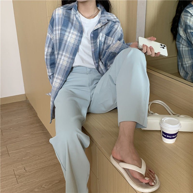 レディース シャツ ジャケット 長袖 チェック柄 ゆったり 夏 きれいめ レトロ 体型カバー 春夏 前開き ブラック 上品 襟付き ブルー ストレッチ アウター