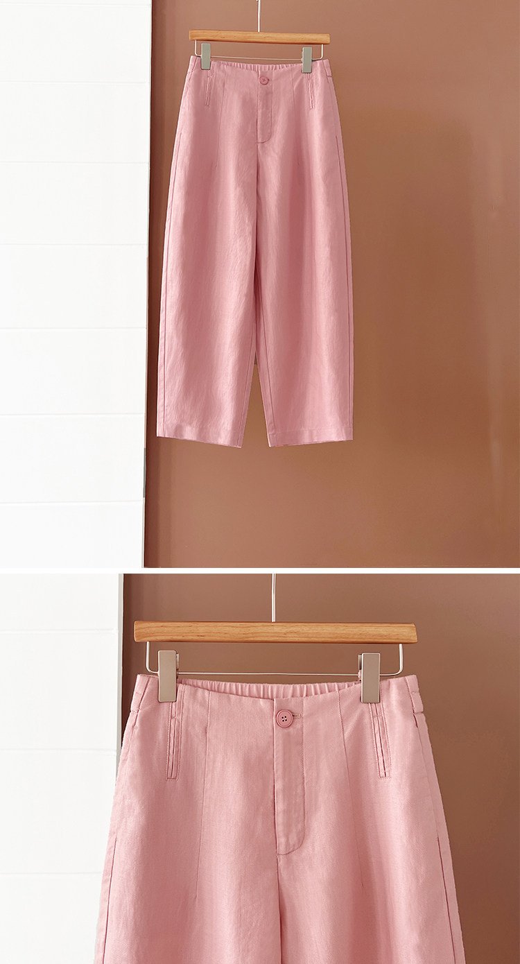 レディース パンツ ゆったり ワイド コットン 綿 リネン 春夏 カジュアル レトロ 春 夏 ストレート ワイドパンツ 薄手 ハイウエスト