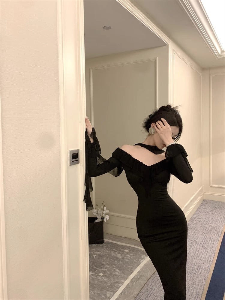 レディース ワンピース ドレス 丈長 長袖 かわいい 大人可愛い きれいめ シンプル 上品 おしゃれ かっこいい ラブリー キュート 無地 オールシーズン 謝恩会 二次会 お出かけ パーティー イベント リゾート レストラン 休日 発表会 コンサート モノトーン 楽ちん モテ S M L XL 黒 ロング フォーマル かっこいい こなれ感 モード系 エレガント 主役級 かっちり ナチュラル 二次会 披露宴 発表会 ママ アウトドア キャンプ レストラン ホテル ライブ 合コン コンパ 婚活 重ね着