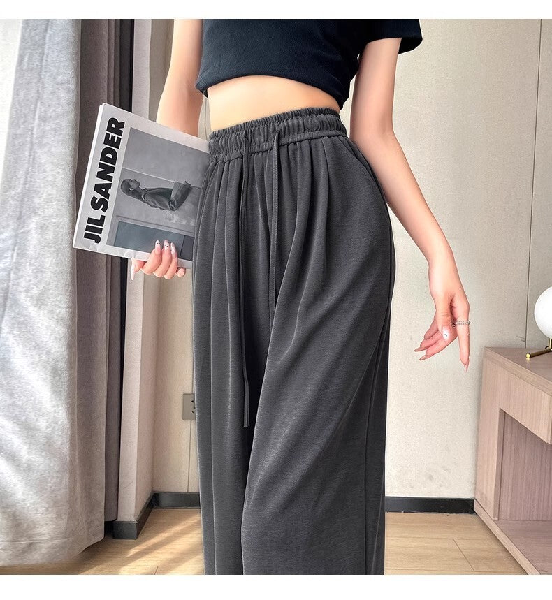 レディース パンツ ボトムス ストレートパンツ ワイドパンツ ワイド ドレープ ハイウエスト ウエストゴム かわいい シンプル カジュアル おしゃれ ラフ ルーズ キュート ナチュラル 無地 春 夏 ママ 通勤 学生 学校 通学 デート お出かけ 旅行 公園 女子会 休日 ショッピング カフェ 楽ちん 普段使い 着回し S M L XL 2XL 3XL 大きいサイズ ホワイト ブラック ダークグレー ピンク ベーシックカラー