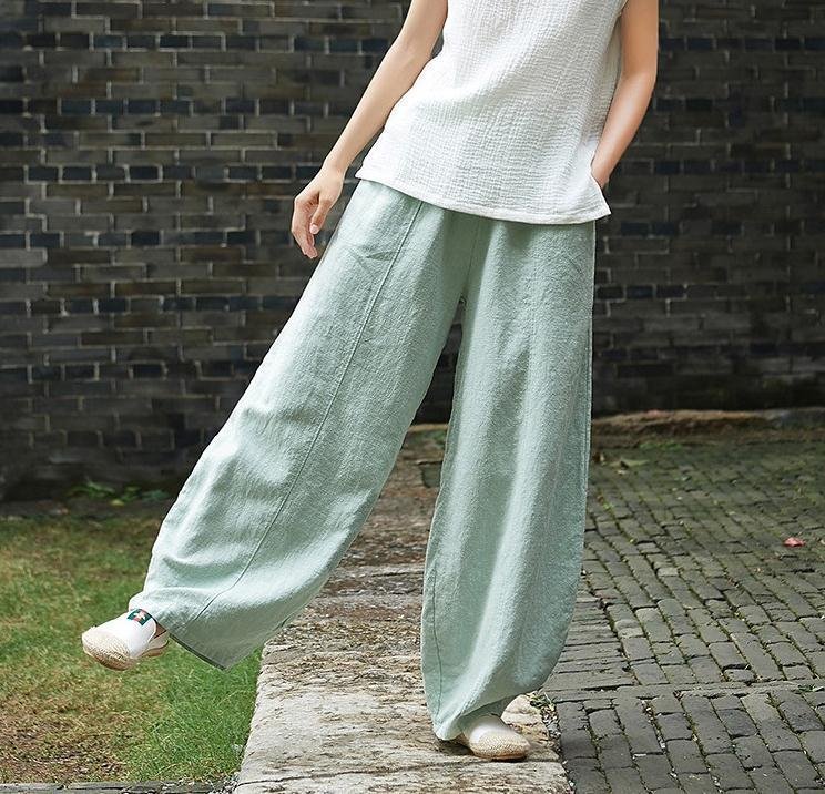 レディース パンツ ゆったり コットン 綿 麻 春夏 カジュアル きれいめ 通勤 大きいサイズ 春 夏 上品 ウエストゴム タイ