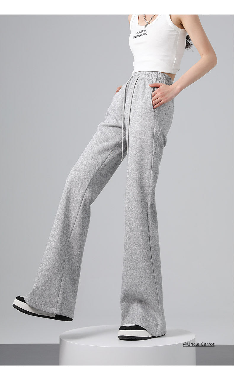 レディース パンツ ボトムス スウェットパンツ ロング フレア セミフレア ウエストマーク ウエストリボン かわいい シンプル カジュアル おしゃれ かっこいい こなれ感 ラフ メンズライク 個性的 抜け感 無地 春 夏 秋 冬 オールシーズン 学生 学校 通学 部活 お泊まり アウトドア 旅行 公園 休日 コーデ 楽ちん 普段使い 着回し トレンド 定番 S M L XL 白 ホワイト 黒 ブラック ライトグレー ダークグレー