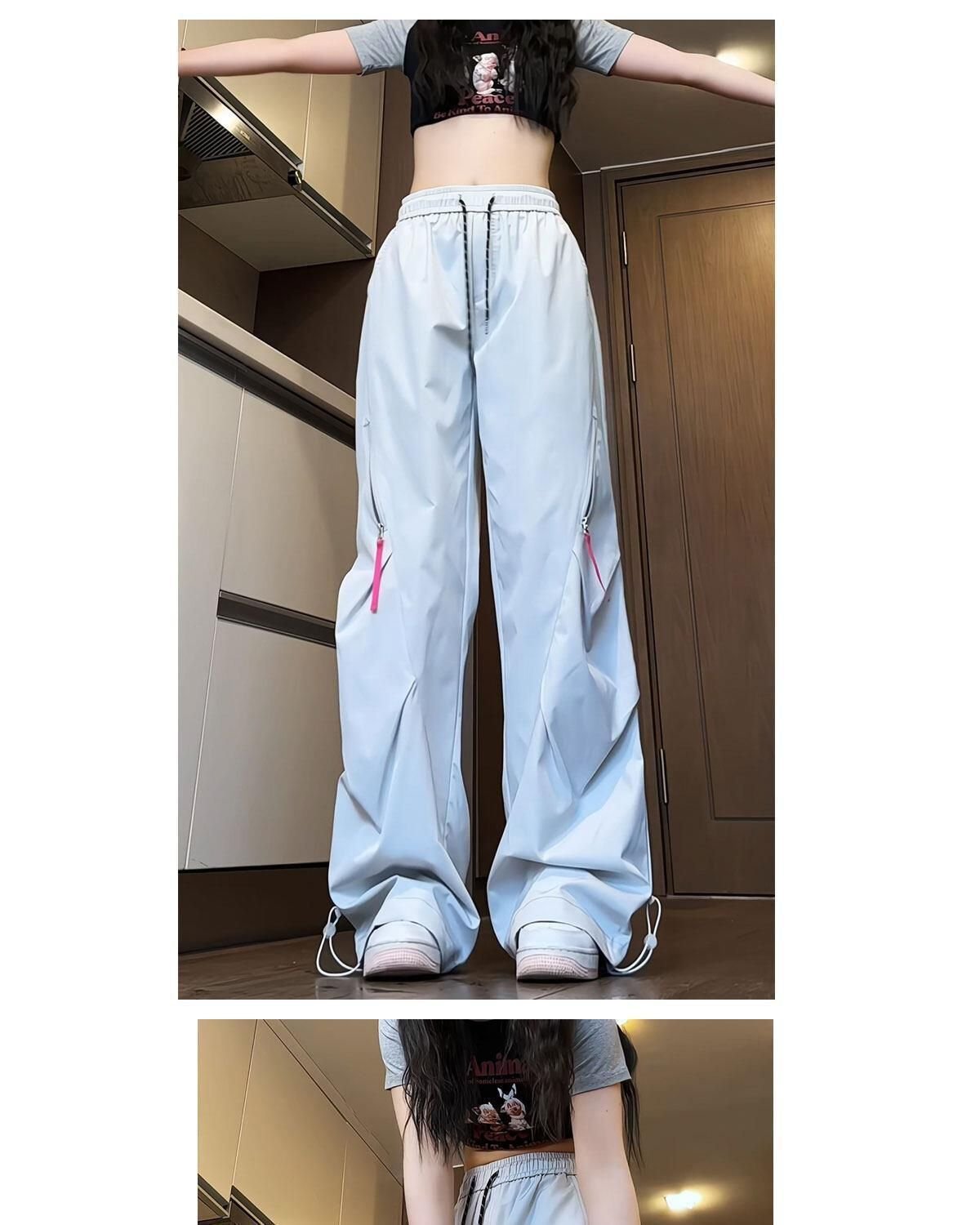 レディース パンツ 秋冬 秋 カジュアル アメリカン 冬 紫 ロング 薄手 切り替えデザイン ハイウエスト 速乾 ポリエステル