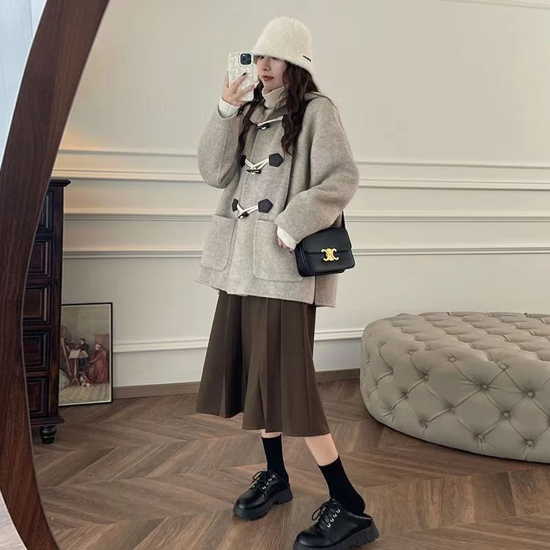 レディース コート 長袖 無地 ゆったり 春夏 カジュアル 春 ショート 夏 膝丈 秋 シンプル ウール フード