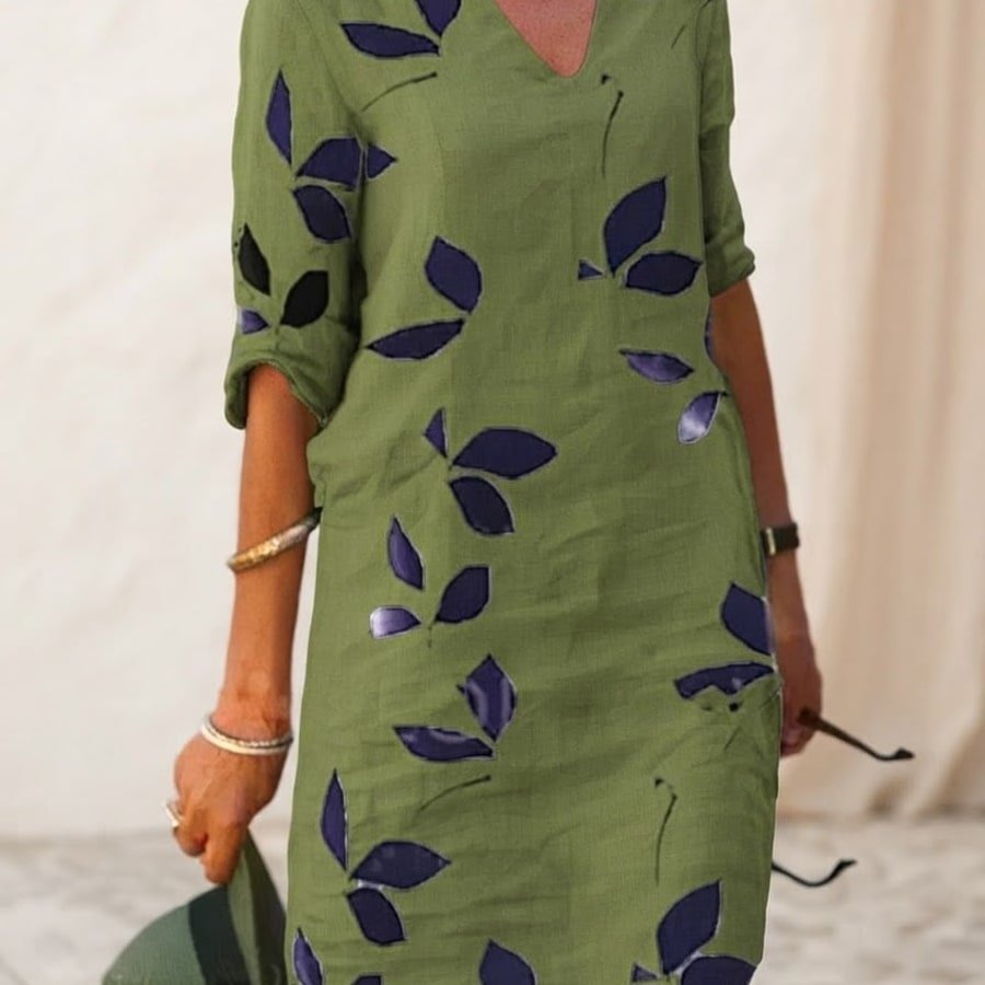 ワンピース 半袖 長袖 秋 冬 きれいめ レトロ 通勤 Vネック ミモレ 上品 エレガント
