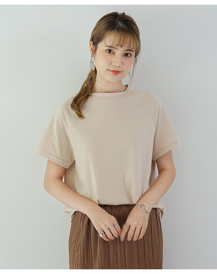 レディース Tシャツ 半袖 ボーダー ストライプ ゆったり コットン 綿 春夏 カジュアル 春 夏 ラウンドネック ハイネック シャツ ハーフ ラグラン