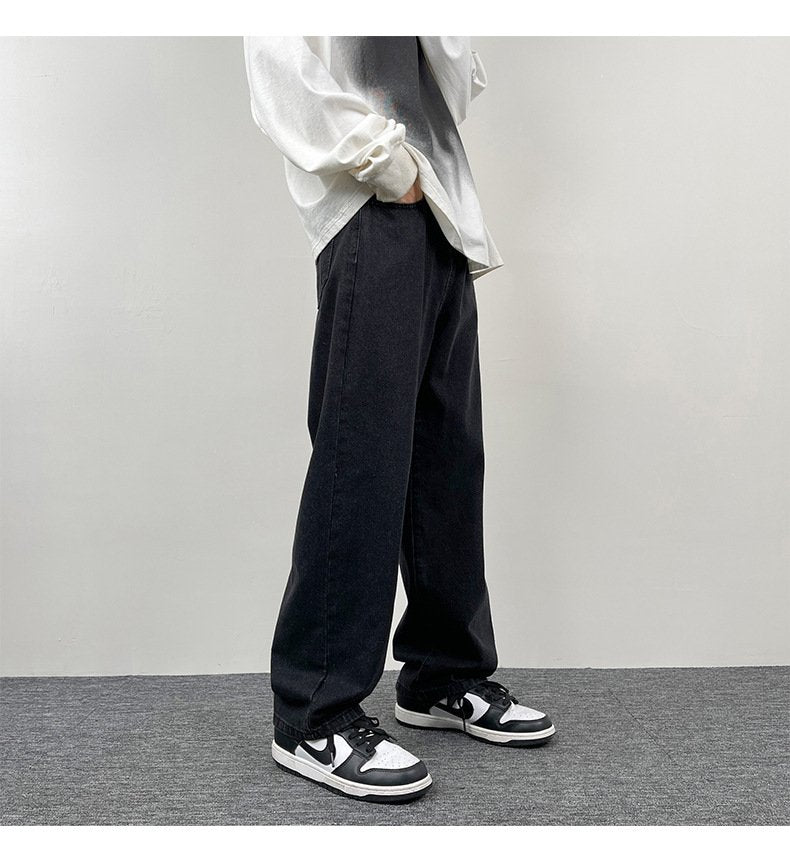 パンツ ゆったり ワイド カジュアル アメリカン ブラック ストレート ワイドパンツ ストリート