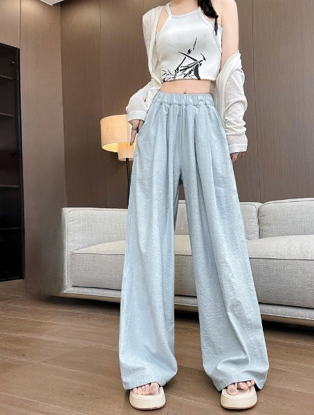 レディース パンツ ボトムス ストレートパンツ ワイドパンツ 丈長 ワイド ドレープ ポケット ハイウエスト ウエストゴム かわいい 大人可愛い シンプル カジュアル おしゃれ こなれ感 ラフ ルーズ 抜け感 ベーシック ナチュラル 無地 春 夏 ママ 学生 学校 通学 お出かけ 旅行 公園 女子会 休日 ショッピング カフェ 楽ちん 体型カバー 脚長 普段使い 着回し M L XL 黒 ブラック オフホワイト カーキ ピンク 水色 ライトブルー 春カラー