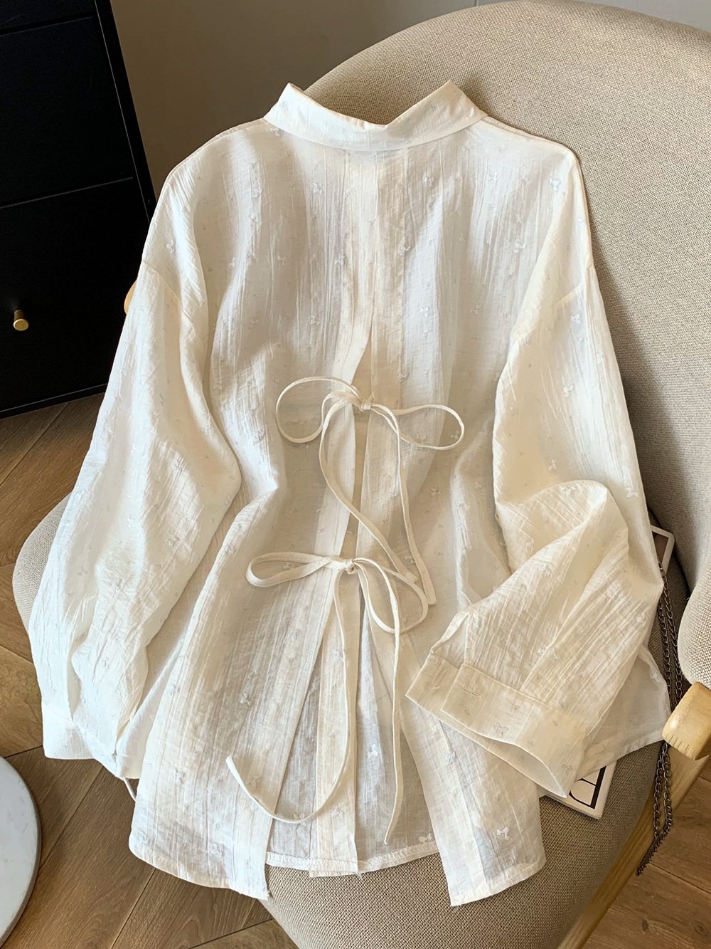 レディース シャツ カーディガン ジャケット 長袖 ゆったり 春夏 カジュアル 前開き 春 夏 薄手 ブルー ポリエステル