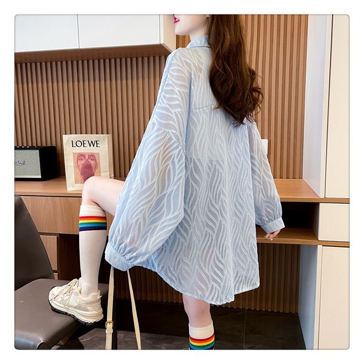 シャツ コート ジャケット 長袖 ゆったり 春夏 カジュアル 前開き 春 夏 ミモレ 薄手 ポリエステル