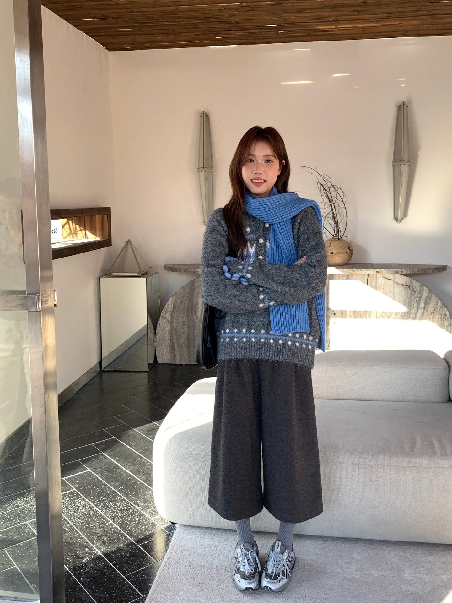 レディース トップス ニット 長袖 秋冬 秋 カジュアル 膝丈 シンプル 冬 厚手 セーター プルオーバー 襟付き ふわふわ